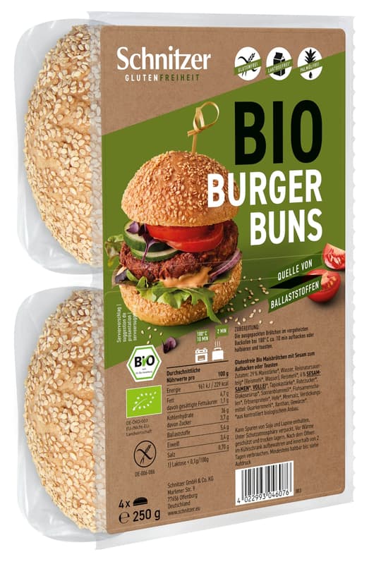 Schnitzer BIO Burger Buns glutenfrei