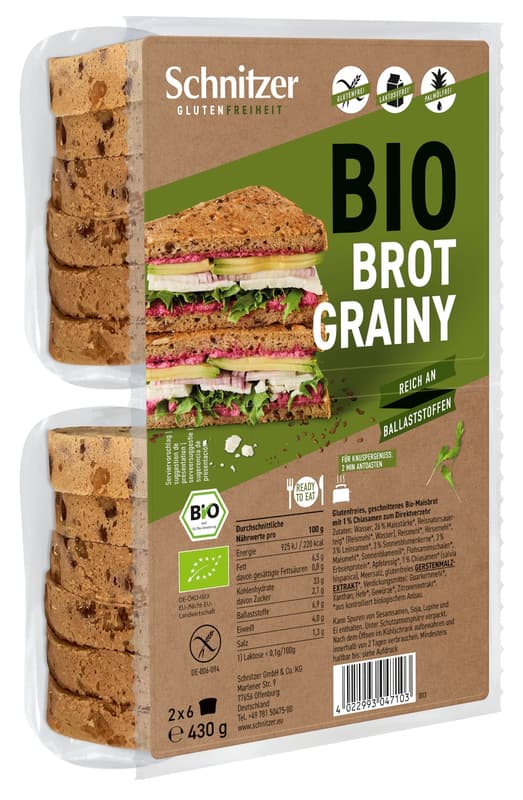 Schnitzer BIO Brot Grainy glutenfrei