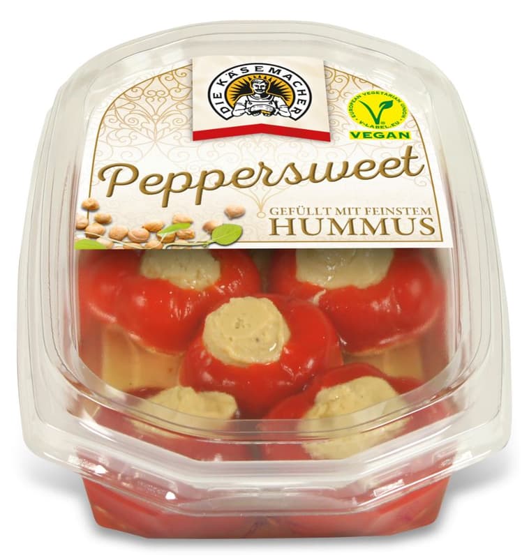 Die Käsemacher Peppersweet gefüllt mit Hummus