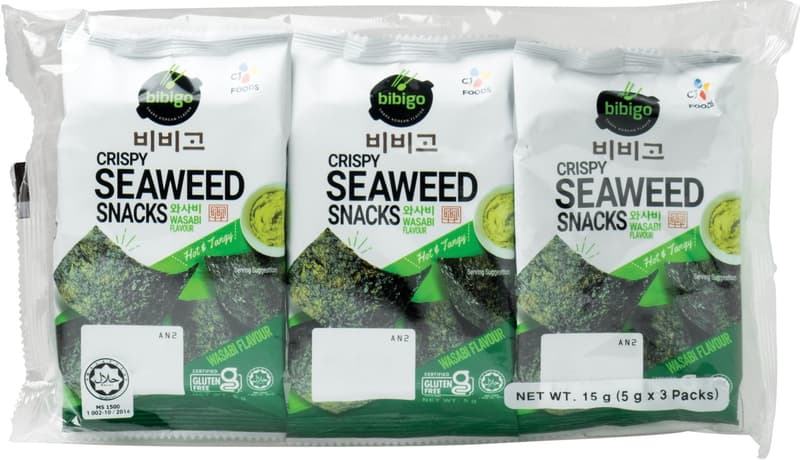 Bibigo Seetang Snack mit Wasabi