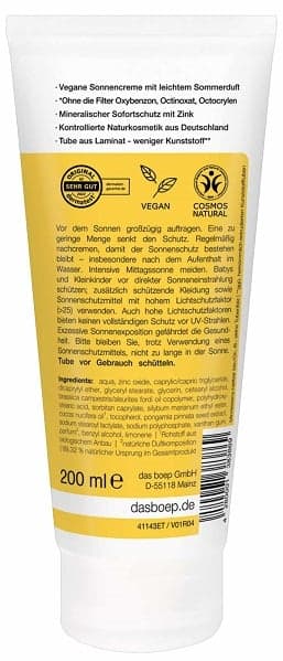 das boep Sonnencreme Familie LSF 30