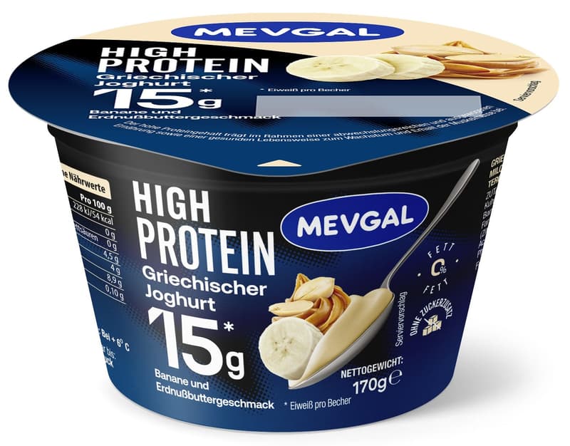 Mevgal Greek Yogurt High Protein Banana-Peanut Butter