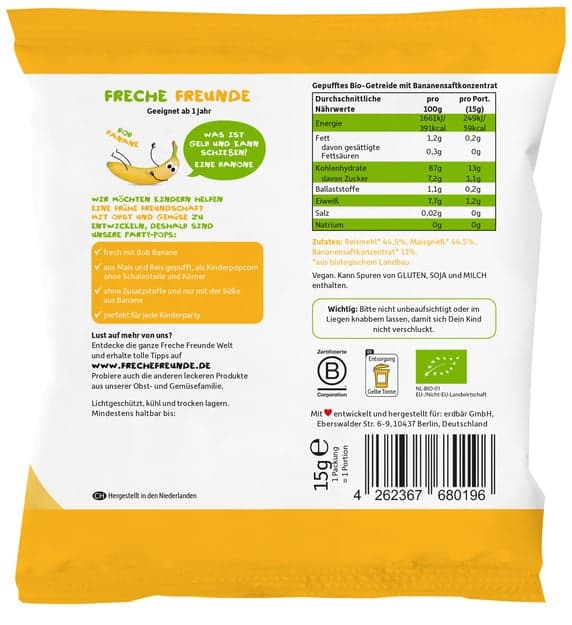 Freche Freunde BIO Party Pops Banane 