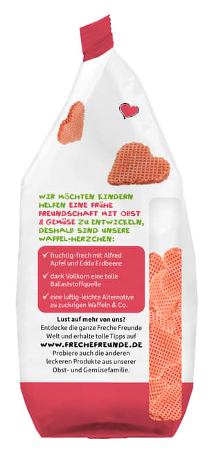 Freche Freunde BIO Waffel-Herzchen Apfel-Erdbeere