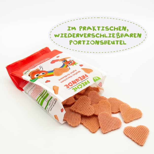 Freche Freunde BIO Waffel-Herzchen Apfel-Erdbeere