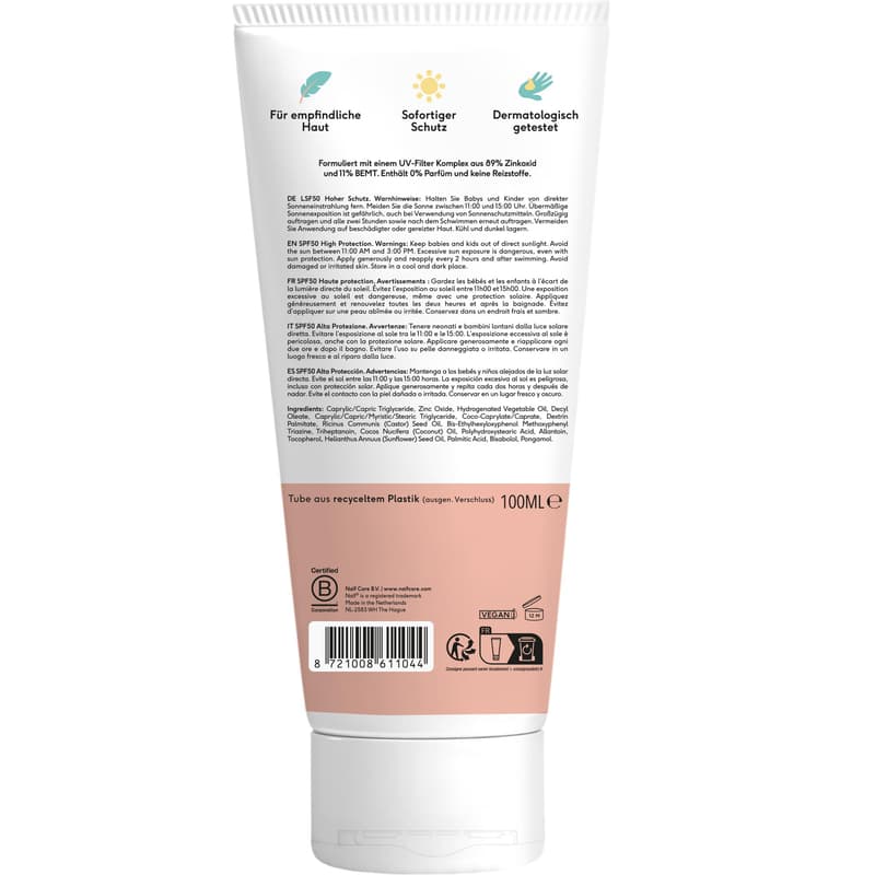 Naïf Care Sun Protection Cream Baby & Child, 0% perfume SPF 50
