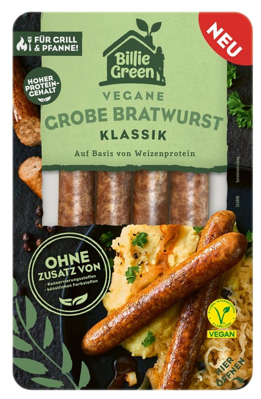 Billie Green Vegan Bratwurst coarse classic