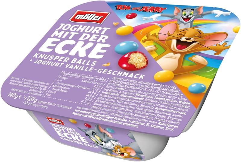 Müller Joghurt mit der Ecke Tom & Jerry Knusper Balls
