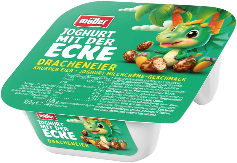 Müller Joghurt mit der Ecke Dracheneier
