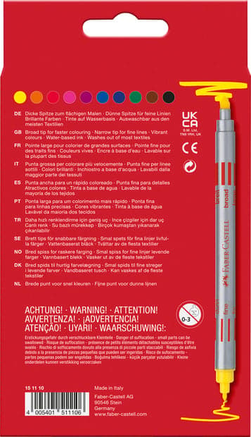 Faber-Castell double fibre-tip pens 10-pack box