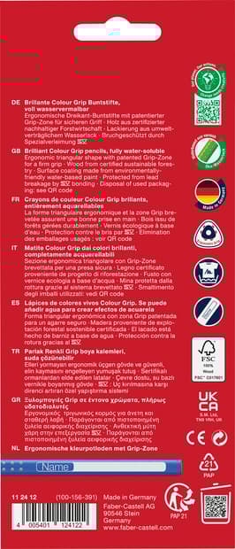 Faber-Castell coloured pencil Colour Grip 12-pack
