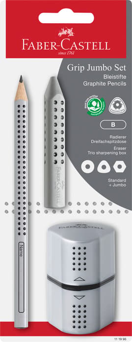 Faber-Castell Bleistift Jumbo Grip Set silber