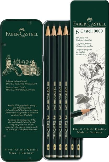 Faber-Castell Bleistift Castell 9000 6er Etui
