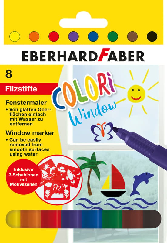 Eberhardt Faber window marker 8-pack incl. stencils