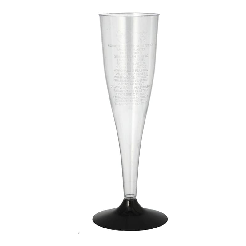 Stemmed glasses for sparkling wine, crystal clear