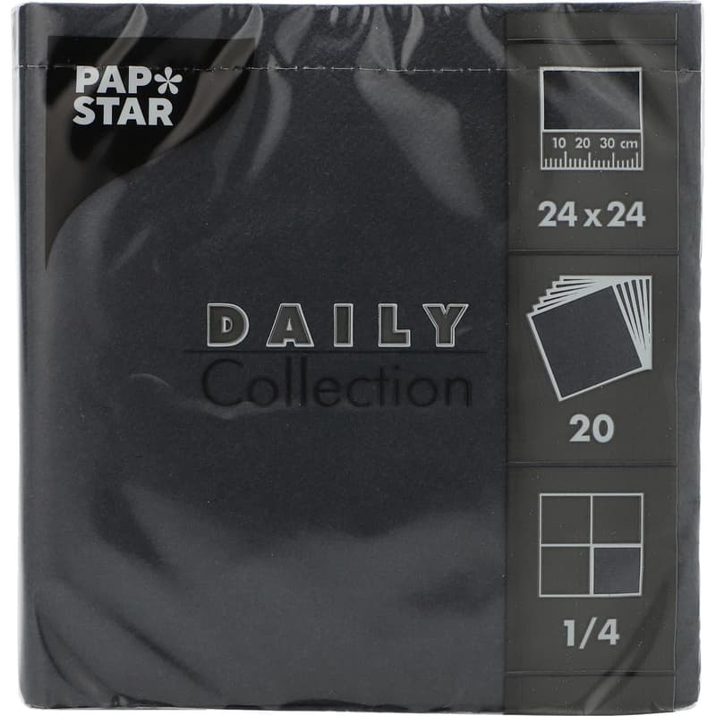 DAILY Collection napkins 24 cm x 24 cm black