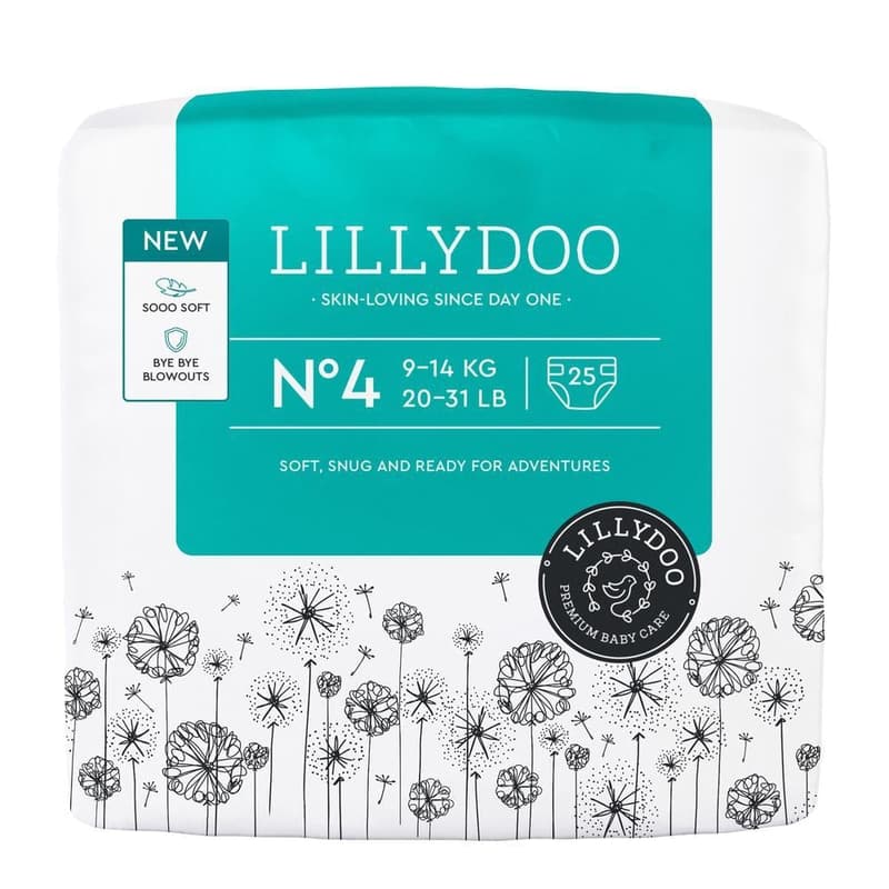LILLYDOO Windeln Größe 4, 9-14 kg, 25 Stück