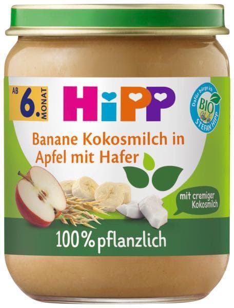 HiPP BIO Banane Kokosmilch in Apfel mit Hafer, ab dem 6. Monat