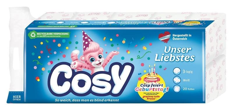 Cosy Toilettenpapier  weiß 20 Rollen, 3-lagig
