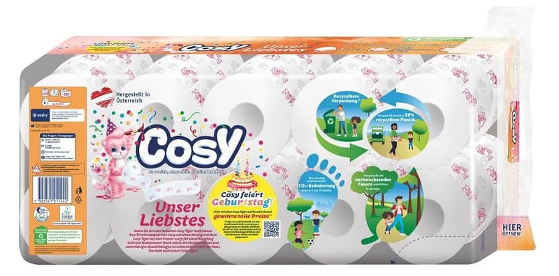Cosy toilet paper with tiger on the roll 20 rolls, 3-ply
