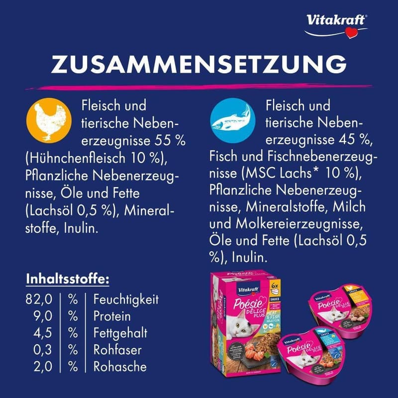 Vitakraft Poésie Délice Plus MP Huhn+Lachs MSC