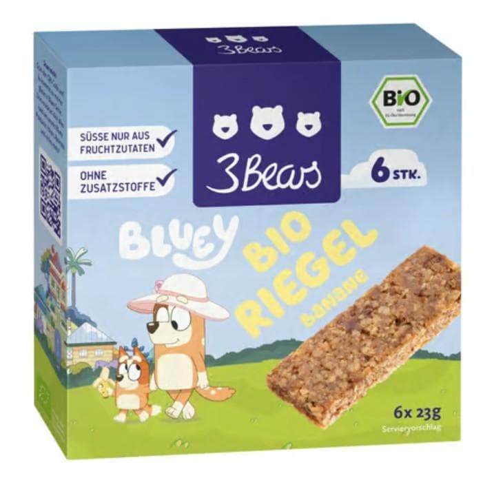 3Bears x Bluey BIO Bananen Riegel