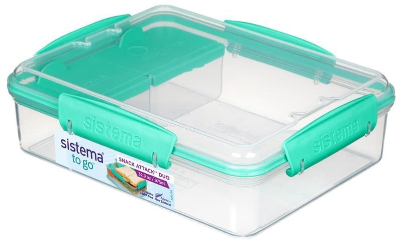 Sistema Snack Attack Duo TO GO snack box with compartments, 975 ml