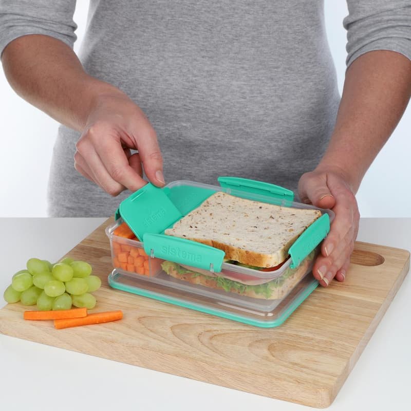 Sistema Snack Attack Duo TO GO snack box with compartments, 975 ml