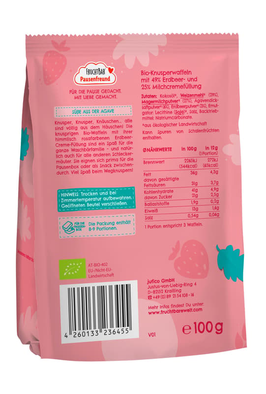 FruchtBar BIO Erdbeer-Waffeln