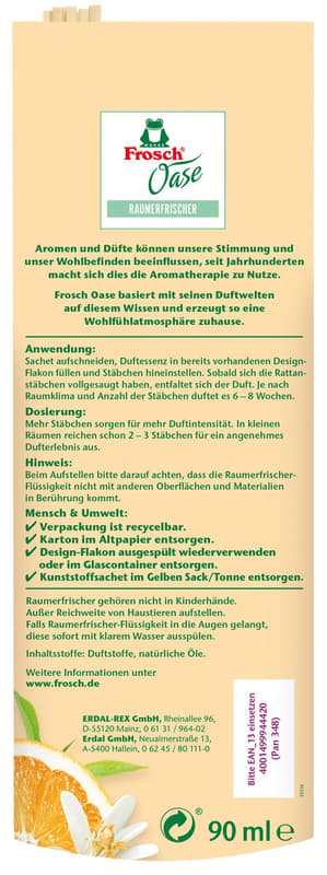 Frosch Oase Raumerfrischer Orange Nachfüllung