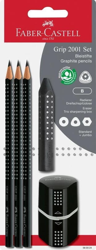 Faber-Castell Grip 2001 Set schwarz