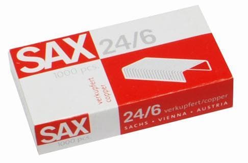 SAX Heftklammern 24/6 1000 Stück verkupfert