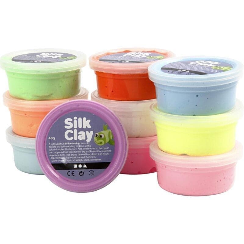 SILK CLAY Modeling clay Basic 2 10x 40 g several colors