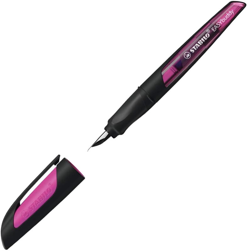 STABILO Fountain pen EASYbuddy for right- and left-handers M black/magenta and left-handers M black/magenta