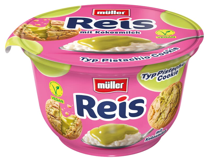 Müller Milchreis Pistachio Cookie VEGAN