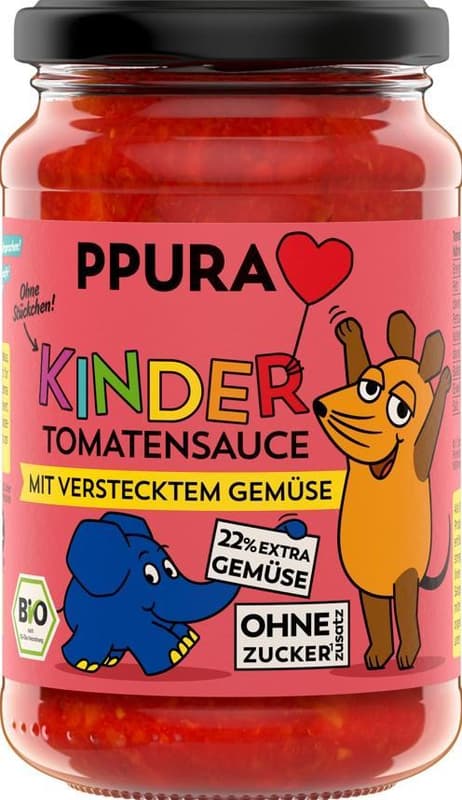 PPURA BIO Sugo Kinder - Tomatensauce mit verstecktem Gemüse