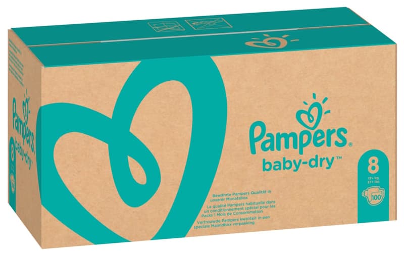 Pampers Baby Dry Gr.8 Extra Large 17+kg Monthly Box