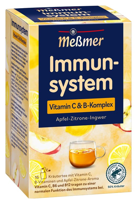 MEßMER Immune System Vitamin C & B-Complex Apple-Lemon-Ginger Tea Bags