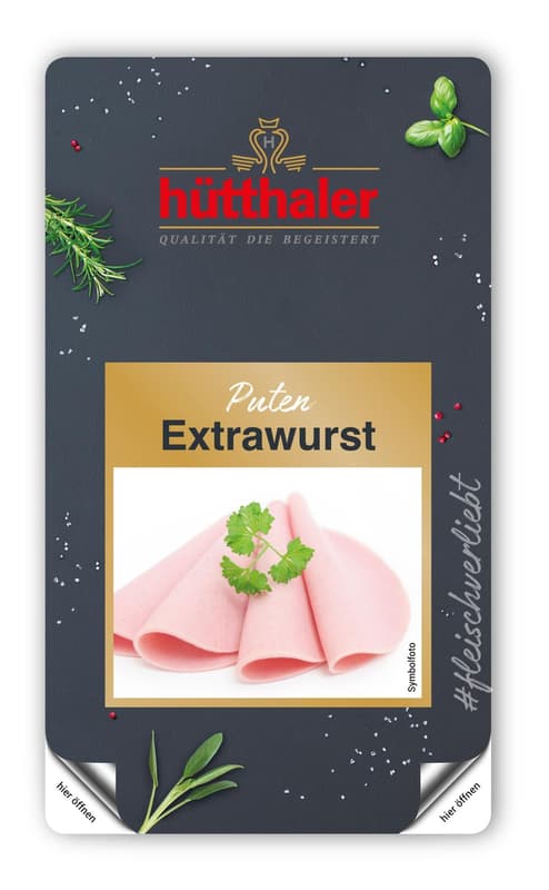 Hütthaler Puten-Extrawurst geschnitten