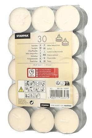 Teelichter Ø 37 mm · 19 mm weiss · mit langer Brenndauer 6 h