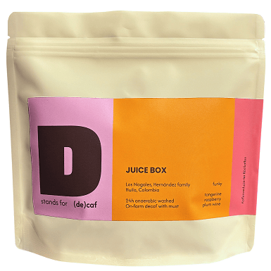 D stands for Juice Box - Low Caf Beans