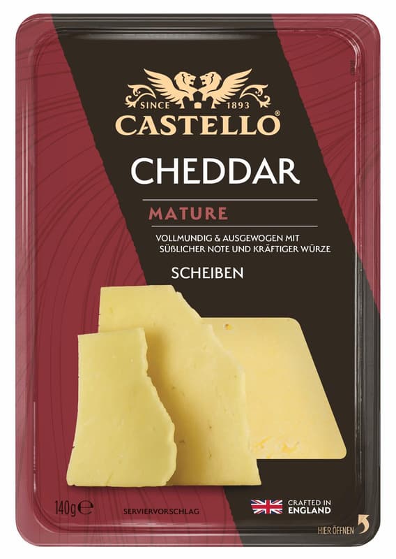 Castello Cheddar Extra lang gereift in Scheiben