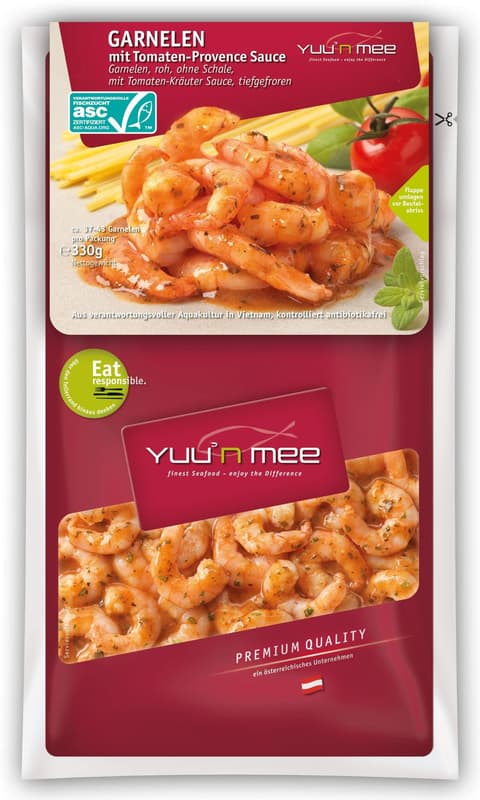 Yuu´n Mee Garnelen mit Tomaten Provence Sauce ASC (tiefgekühlt)