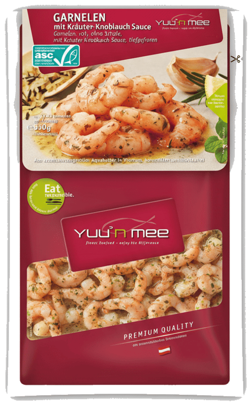 Yuu´n Mee Garnelen mit Kräutern & Knoblauch Sauce ASC (tiefgekühlt)