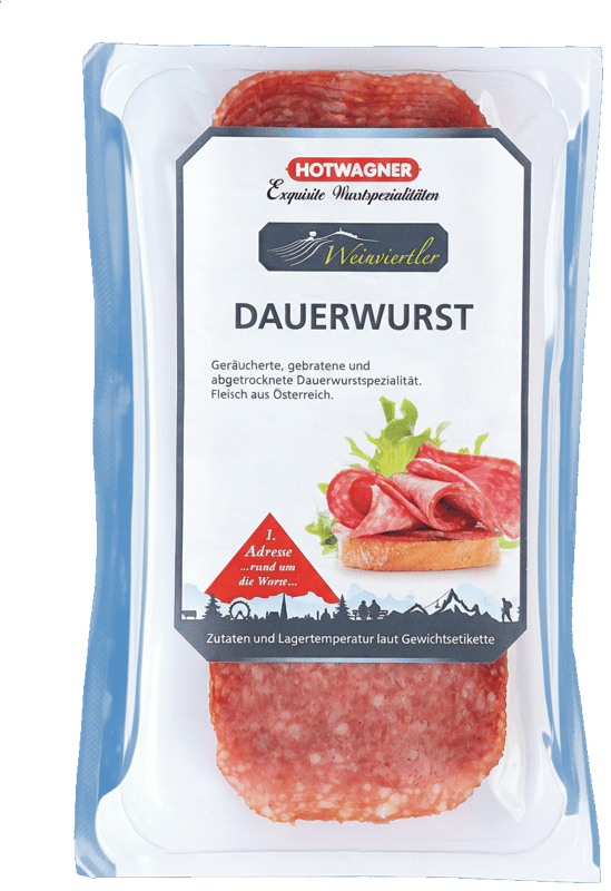 Hotwagner Weinviertler Dauerwurst geschnitten