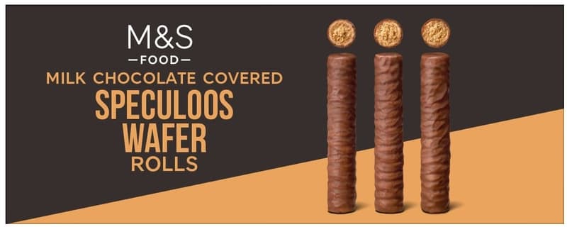 Marks & Spencer Milk Chocolate Covered Speculoos Wafer Rolls