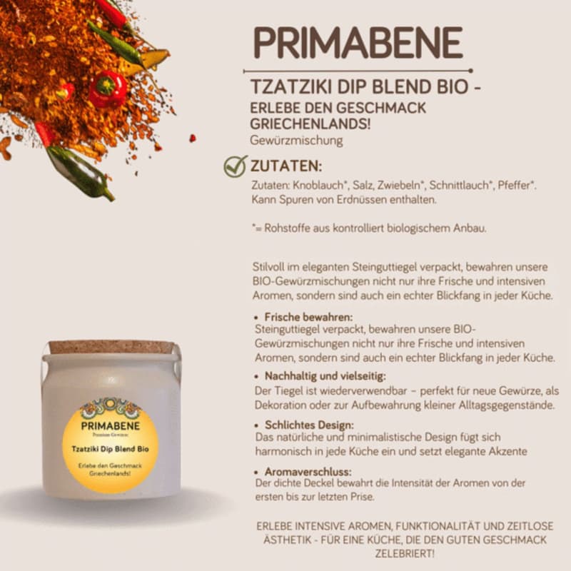 Tzatziki Dip Blend Bio Primabene  