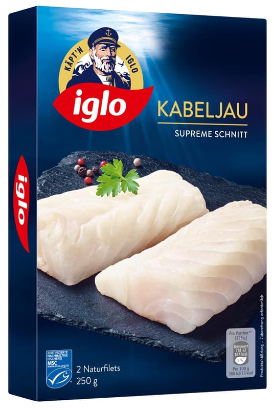 Iglo MSC Kabeljau Naturfilets (tiefgekühlt)