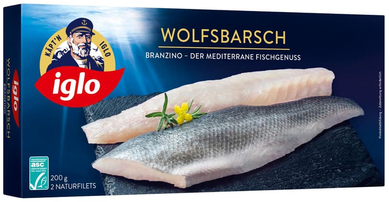 Iglo ASC Wolfsbarsch Naturfilets (tiefgekühlt)