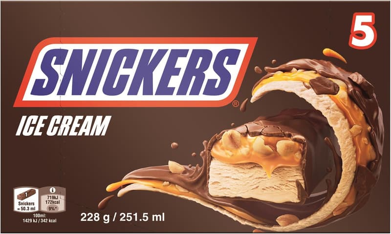 Snickers Multipack Eisriegel 5er (tiefgekühlt)
